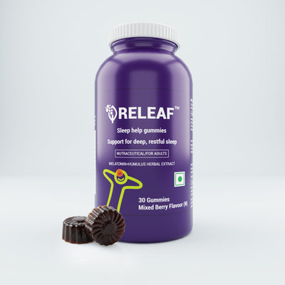 Sleep Help Gummies for Better Sleep & Relaxation with Melatonin & Humulus Herbal Extract, Sugar-Free Vegan Formula, Mixed Berry Flavor, 30 Gummies