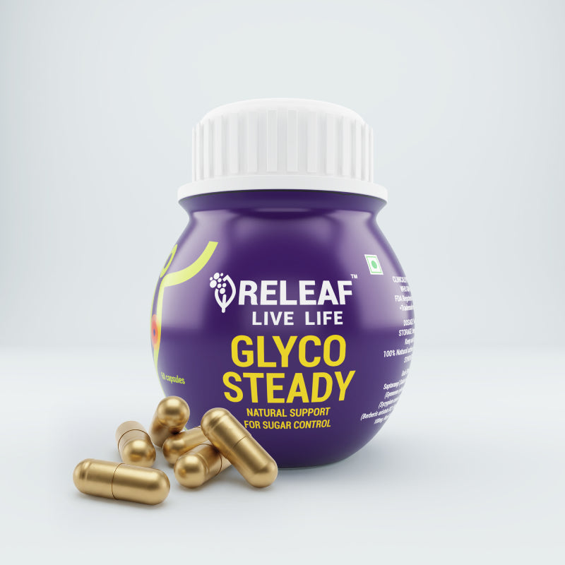 Glyco Steady Herbal Glucose Support Capsules, Ayurvedic Blend with Saptarangi & Meshashringi, 60 Veg Capsules – 500 mg each