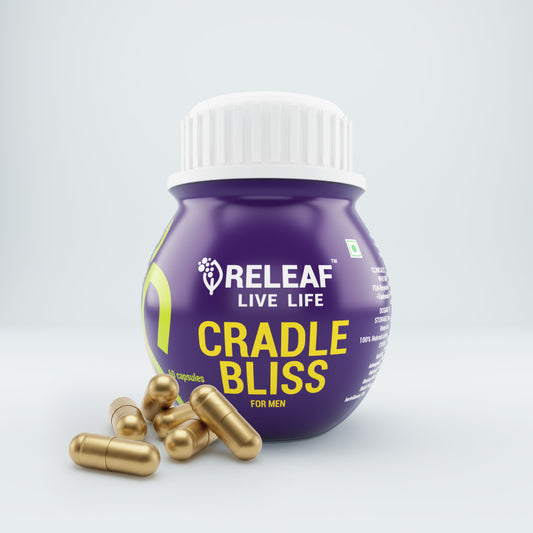 Cradle Bliss for Men Ayurvedic Fertility and Vitality Herbal Supplement with Ashwagandha, Shilajit & Safed Musli, 60 Veg Capsules - 500mg each