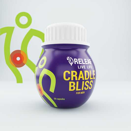 Cradle Bliss for Men Ayurvedic Fertility and Vitality Herbal Supplement with Ashwagandha, Shilajit & Safed Musli, 60 Veg Capsules - 500mg each