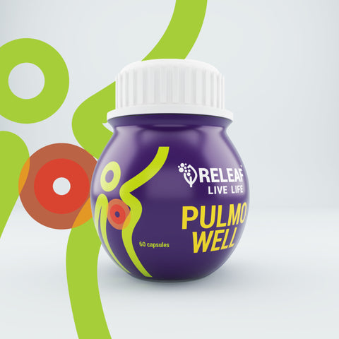 Pulmo Well Ayurvedic Respiratory Support, Herbal Blend with Vasaka, Liposomal Curcumin, & Tulasi, 60 Veg Capsules - 500mg each