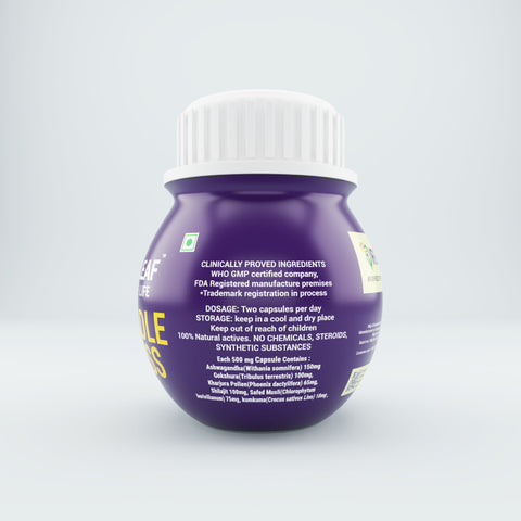 Cradle Bliss for Men Ayurvedic Fertility and Vitality Herbal Supplement with Ashwagandha, Shilajit & Safed Musli, 60 Veg Capsules - 500mg each