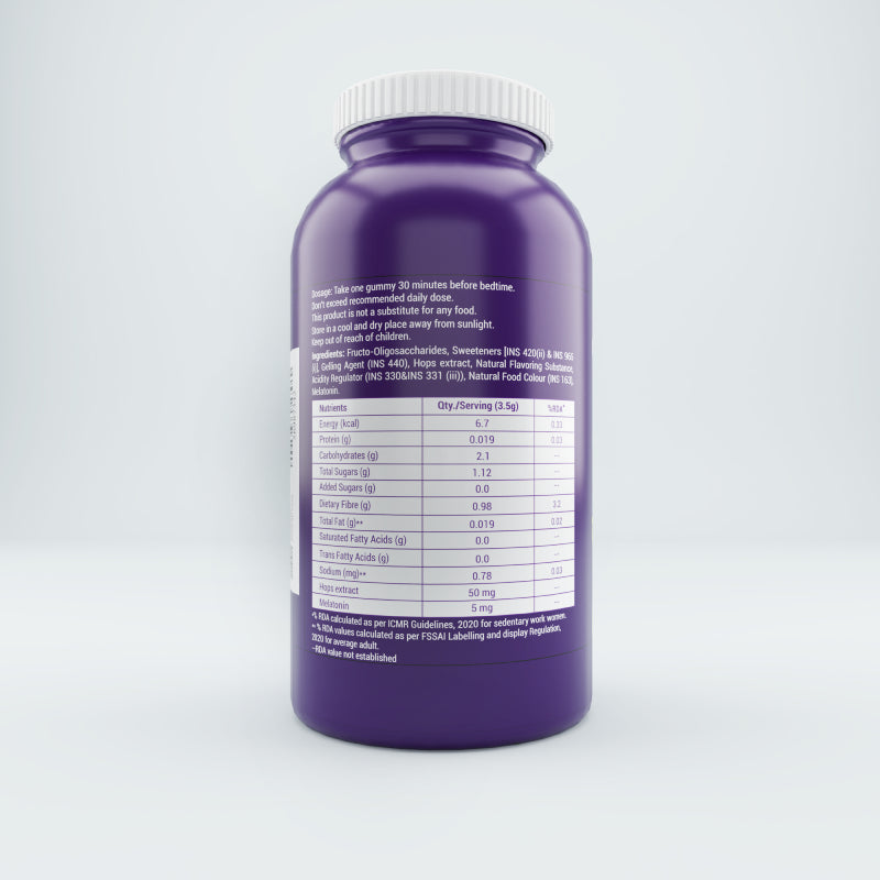 Sleep Help Gummies for Better Sleep & Relaxation with Melatonin & Humulus Herbal Extract, Sugar-Free Vegan Formula, Mixed Berry Flavor, 30 Gummies