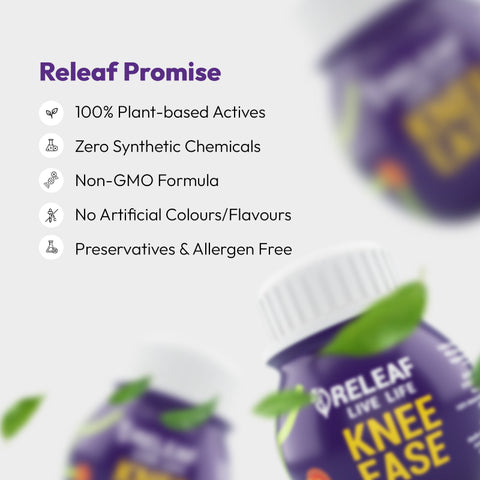 Knee Ease Ayurvedic Knee Rejuvenator & Pain Relief Supplement, Herbal Blend with Madhu Karkati, Kunduru, Haridra & Maricha, 60 Veg Tablets – 600mg each