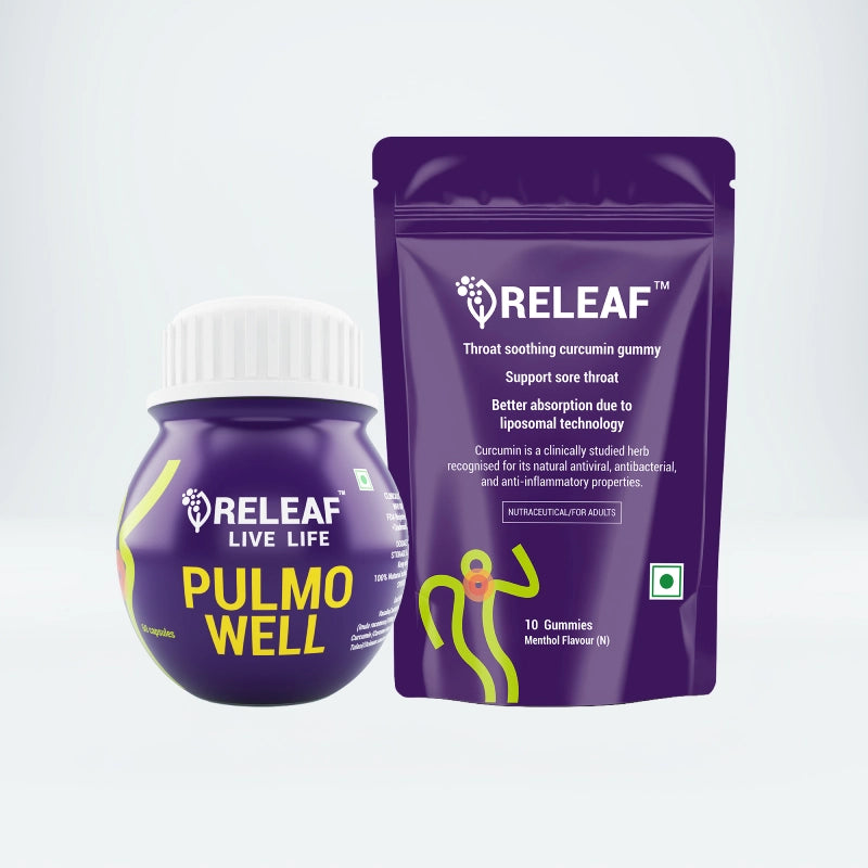 Complete Respiratory Care Combo for Lung Health, Easy Breathing & Throat Comfort with Ayurvedic Lung Care + Throat Soothing Gummies